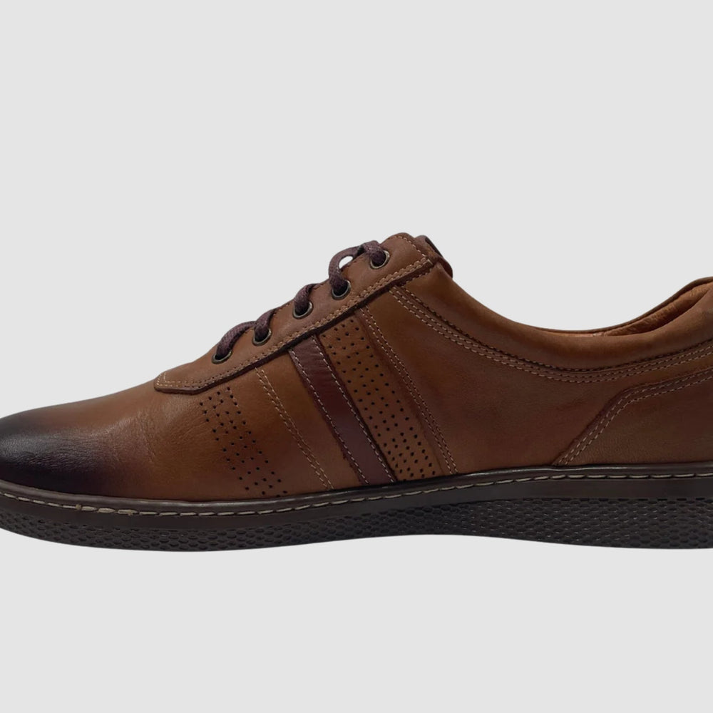 Men's Theo Leather Shoes – Brown - Euro Shoe House