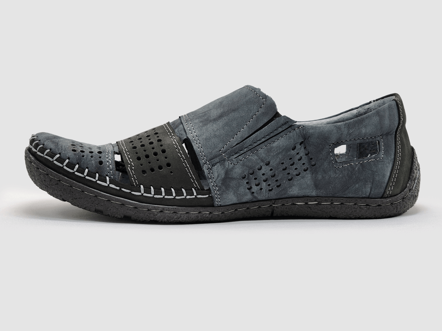 Men's Vacation Leather Sandals - Navy Euro Shoe House Men's Vacation Leather Sandals - Navy Euro Shoe House