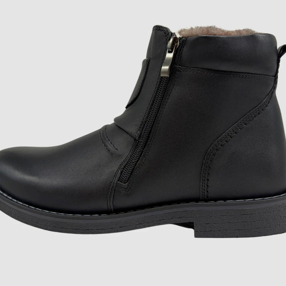 Men's Viktor Leather Boots - Black - Euro Shoe House