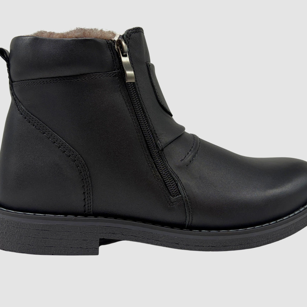 Men's Viktor Leather Boots - Black - Euro Shoe House
