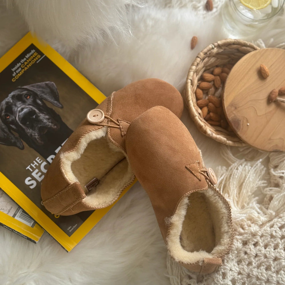 
                  
                    Unisex Boreal Sheepskin Slippers - Beige - Euro Shoe House
                  
                