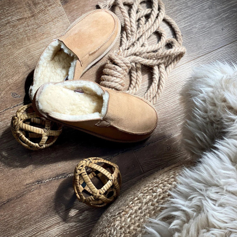 
                  
                    Unisex Kodiak Sheepskin Slippers - Beige - Euro Shoe House
                  
                