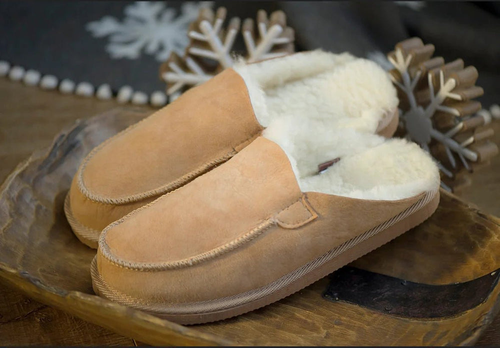 
                  
                    Unisex Kodiak Sheepskin Slippers - Beige - Euro Shoe House
                  
                