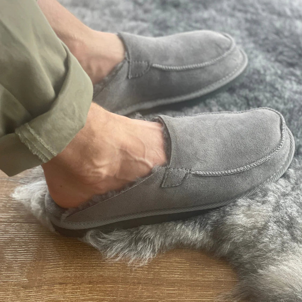 
                  
                    Unisex Kodiak Sheepskin Slippers - Grey - Euro Shoe House
                  
                