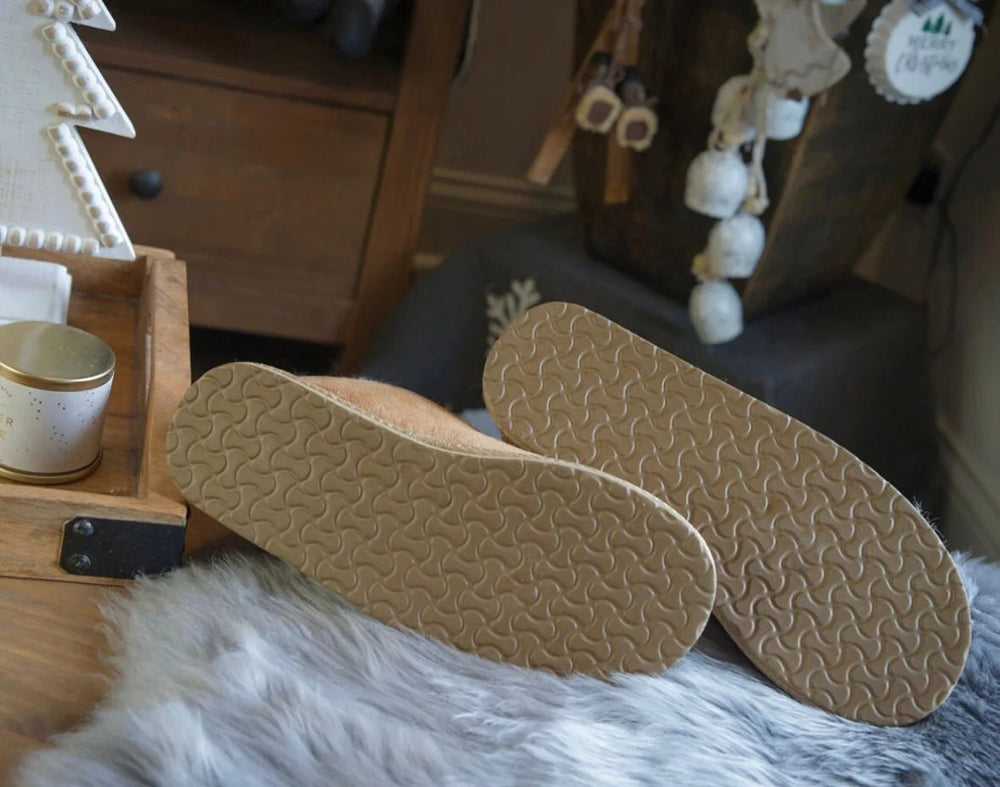 
                  
                    Unisex Mikolajki Sheepskin Slippers - Beige - Euro Shoe House
                  
                
