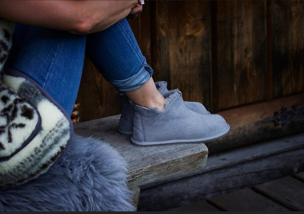 
                  
                    Unisex Tundra Sheepskin Slippers - Grey - Euro Shoe House
                  
                
