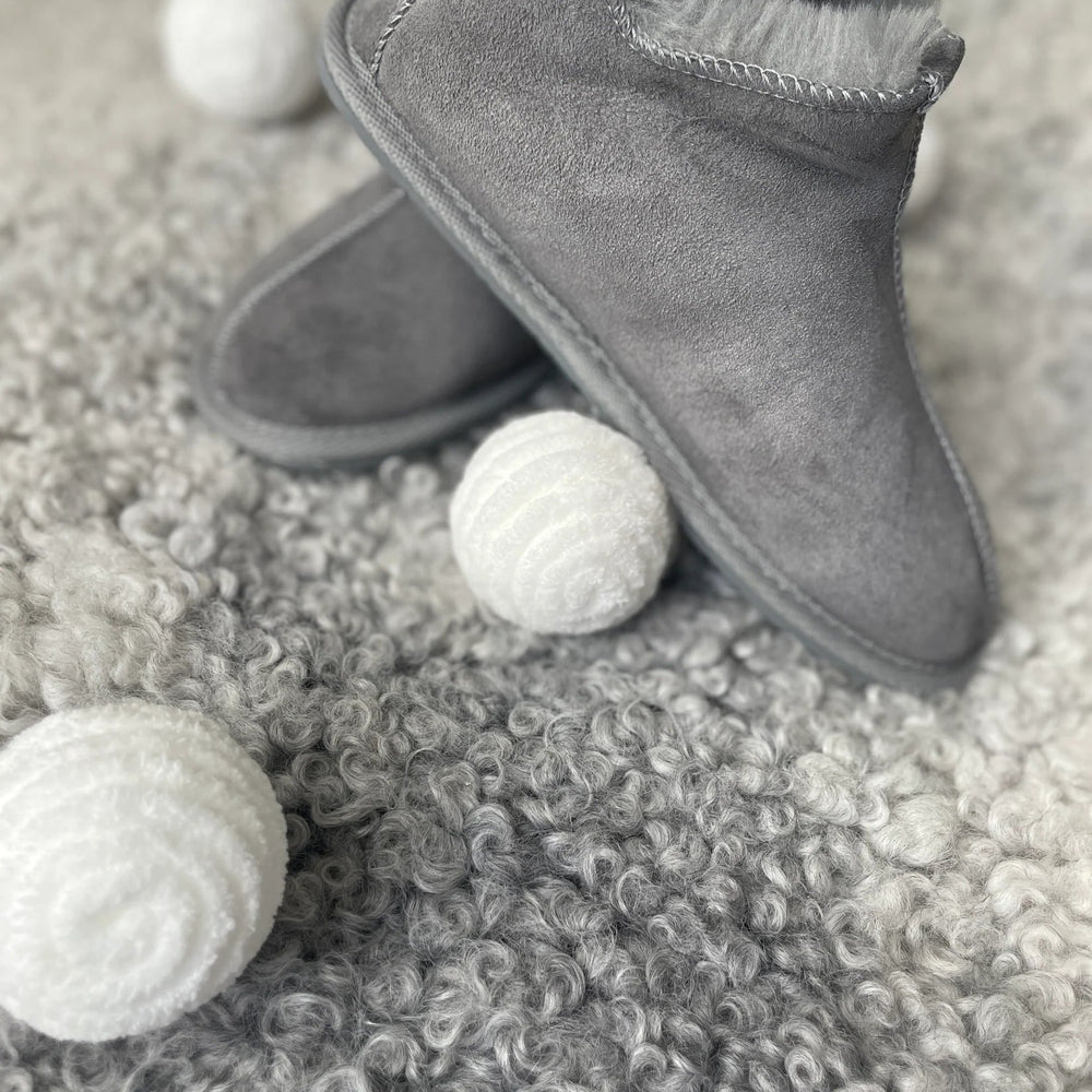 Unisex Tundra Sheepskin Slippers - Grey - Euro Shoe House