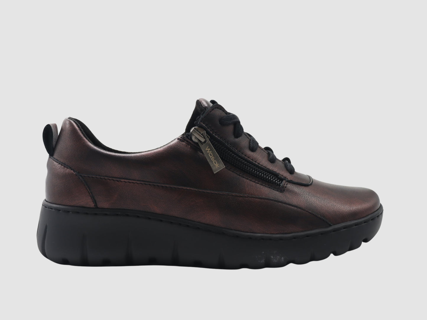 Wasak Azalea Leather Sneaker - Metallic Burgundy - Euro Shoe House