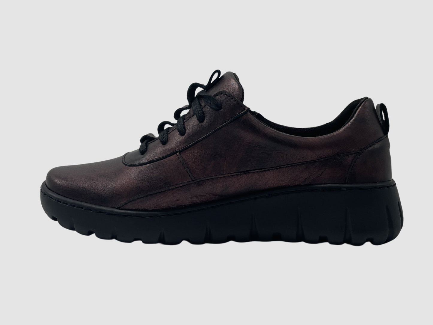 Wasak Azalea Leather Sneaker - Metallic Burgundy - Euro Shoe House