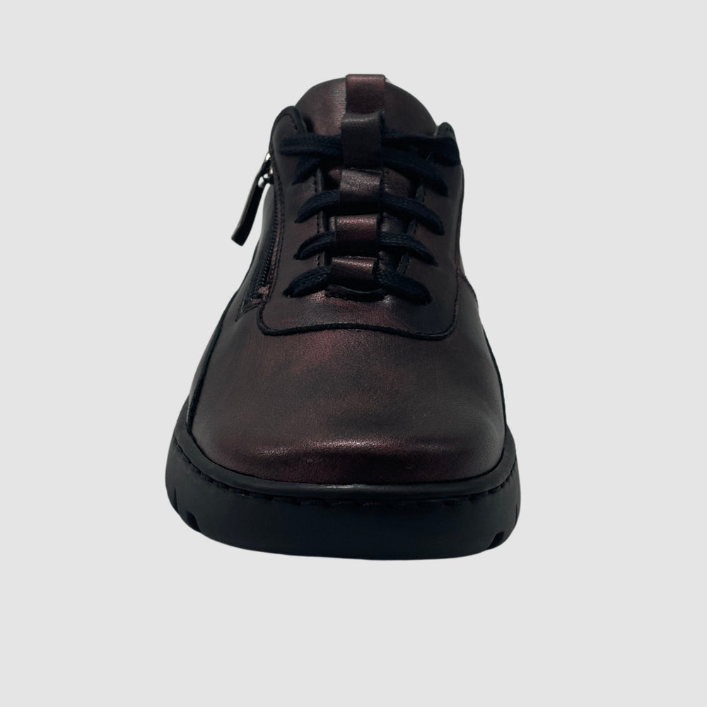 
                  
                    Wasak Azalea Leather Sneaker - Metallic Burgundy - Euro Shoe House
                  
                