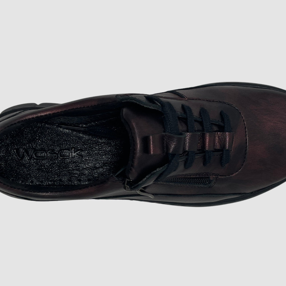 
                  
                    Wasak Azalea Leather Sneaker - Metallic Burgundy - Euro Shoe House
                  
                