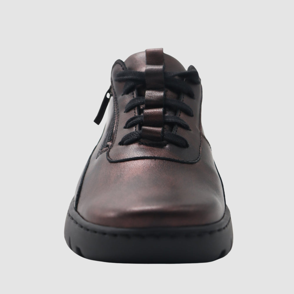 
                  
                    Wasak Azalea Leather Sneaker - Metallic Burgundy - Euro Shoe House
                  
                