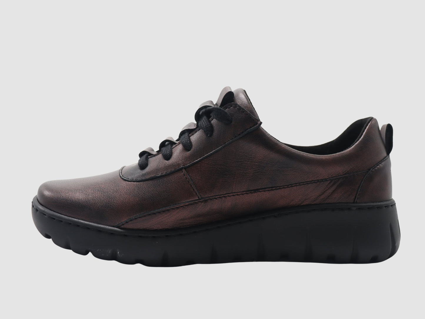 Wasak Azalea Leather Sneaker - Metallic Burgundy - Euro Shoe House