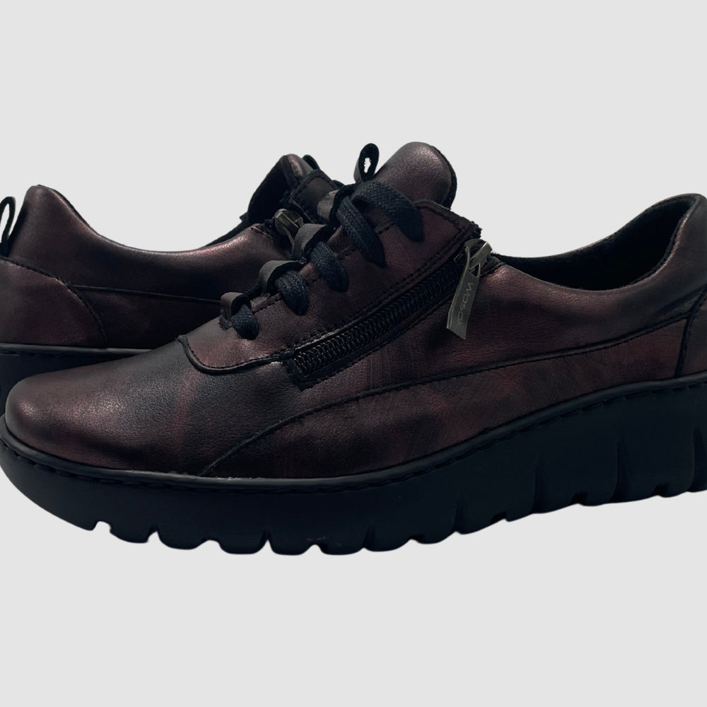 
                  
                    Wasak Azalea Leather Sneaker - Metallic Burgundy - Euro Shoe House
                  
                
