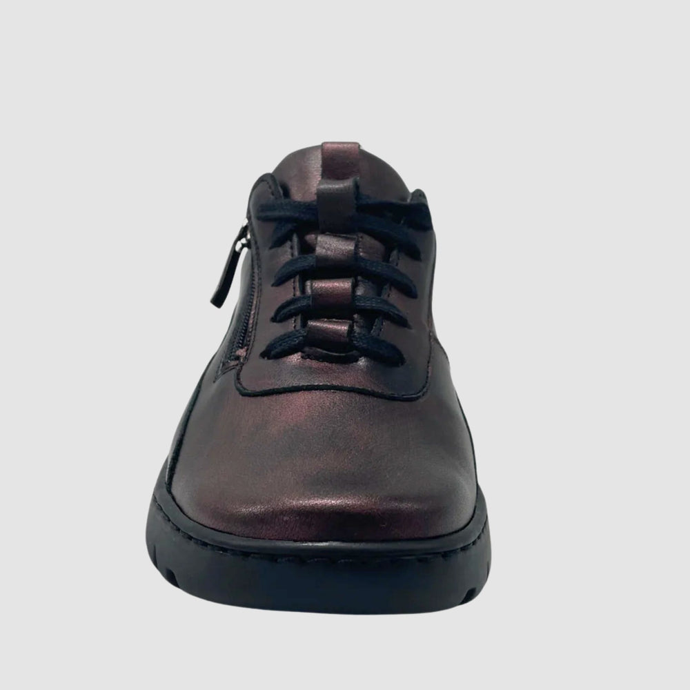 
                  
                    Wasak Azalea Leather Sneaker - Metallic Burgundy - Euro Shoe House
                  
                
