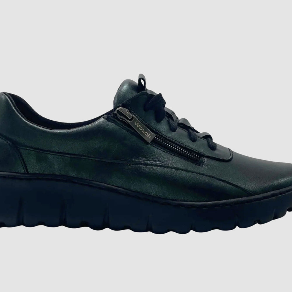 
                  
                    Wasak Azalea Leather Sneaker - Metallic Green - Euro Shoe House
                  
                