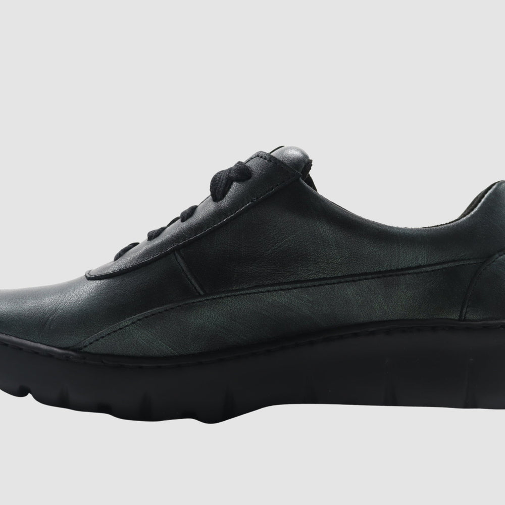 Wasak Azalea Leather Sneaker - Metallic Green - Euro Shoe House