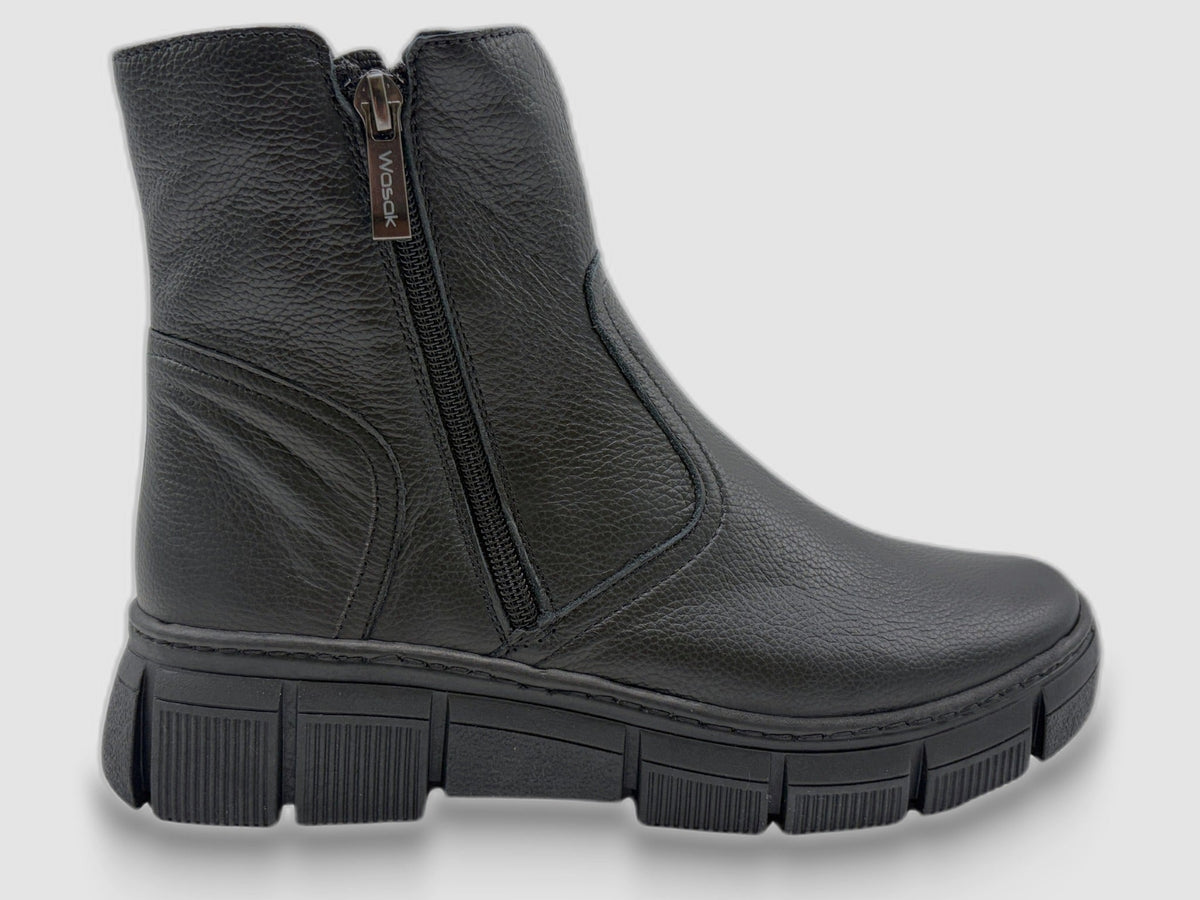 Women's Alba Leather Boots - Black - Euro Shoe House