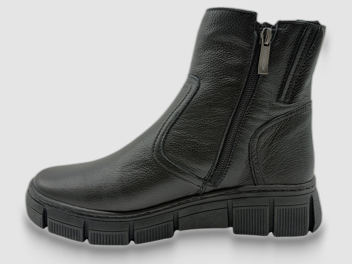Women's Alba Leather Boots - Black - Euro Shoe House