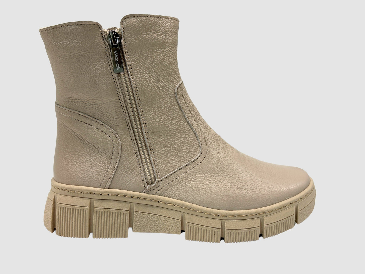 Women's Alba Leather Sneaker - Beige - Euro Shoe House