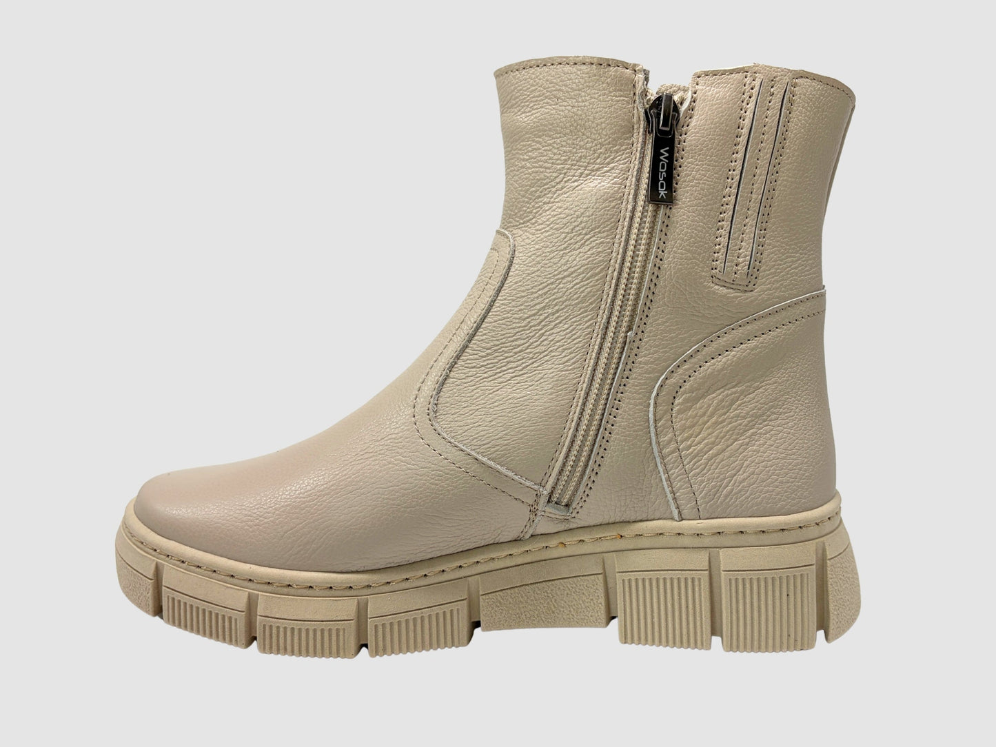 Women's Alba Leather Sneaker - Beige - Euro Shoe House