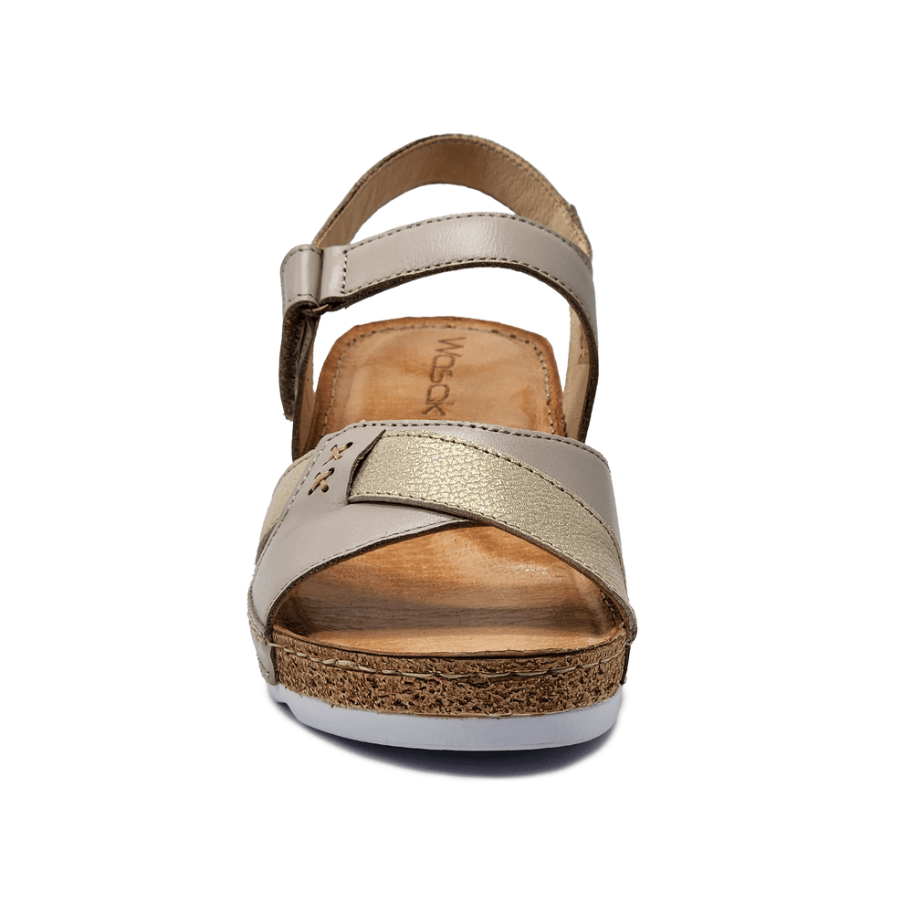 
                  
                    Women's Aven Leather Sandal - Beige/Gold - Euro Shoe House
                  
                