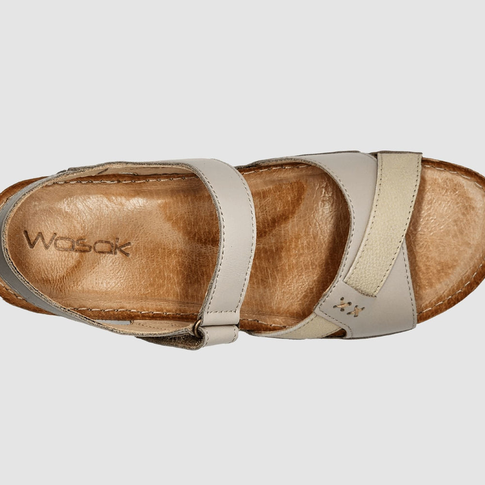 
                  
                    Women's Aven Leather Sandal - Beige/Gold - Euro Shoe House
                  
                