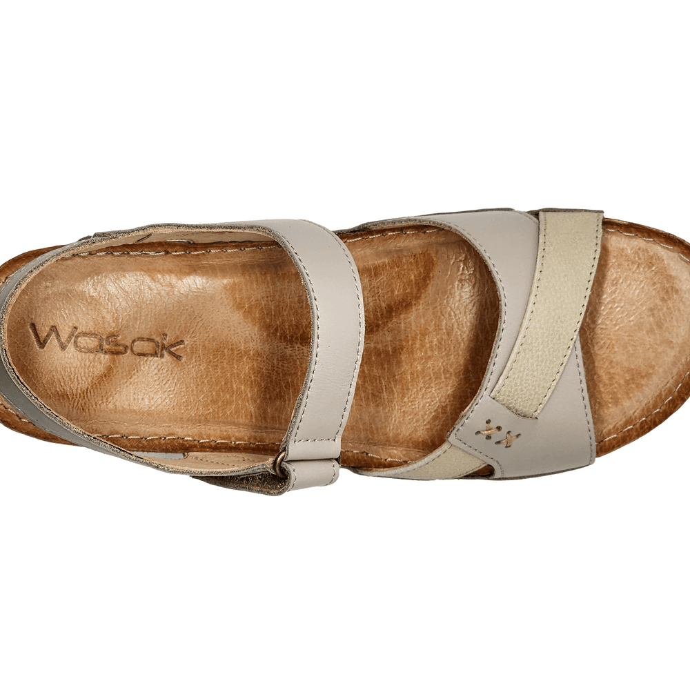 
                  
                    Women's Aven Leather Sandal - Beige/Gold - Euro Shoe House
                  
                