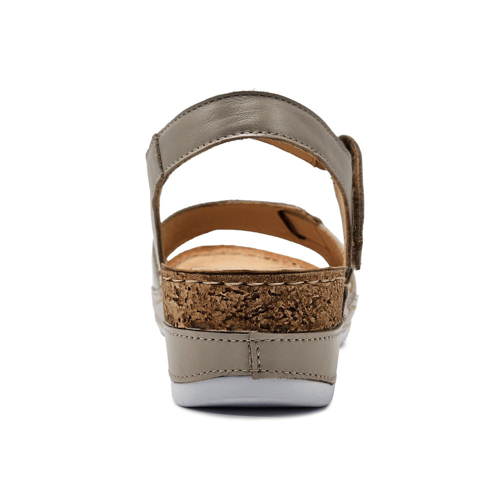 
                  
                    Women's Aven Leather Sandal - Beige/Gold - Euro Shoe House
                  
                