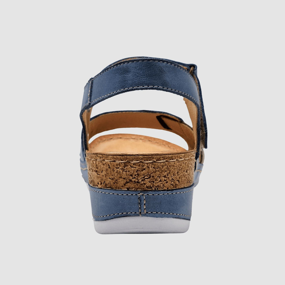 
                  
                    Women's Aven Leather Sandal - Blue - Euro Shoe House
                  
                