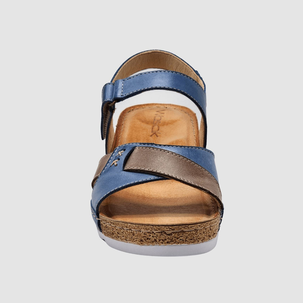 
                  
                    Women's Aven Leather Sandal - Blue - Euro Shoe House
                  
                