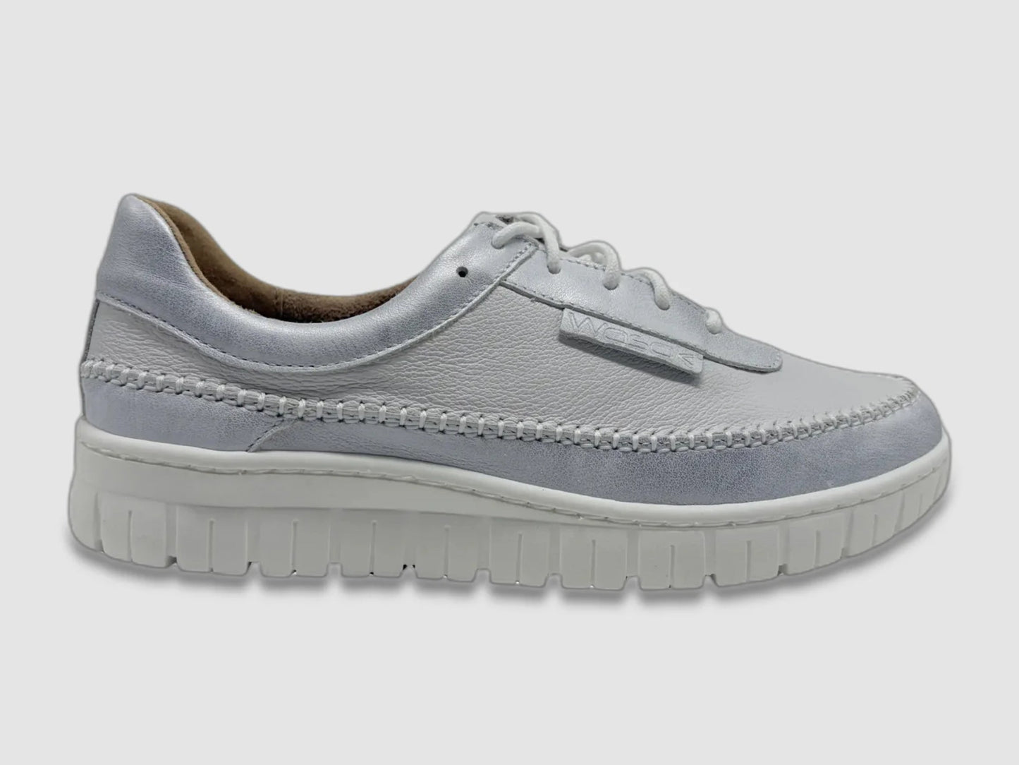 Women's Brelia Leather Sneakers - Silver - Euro Shoe House