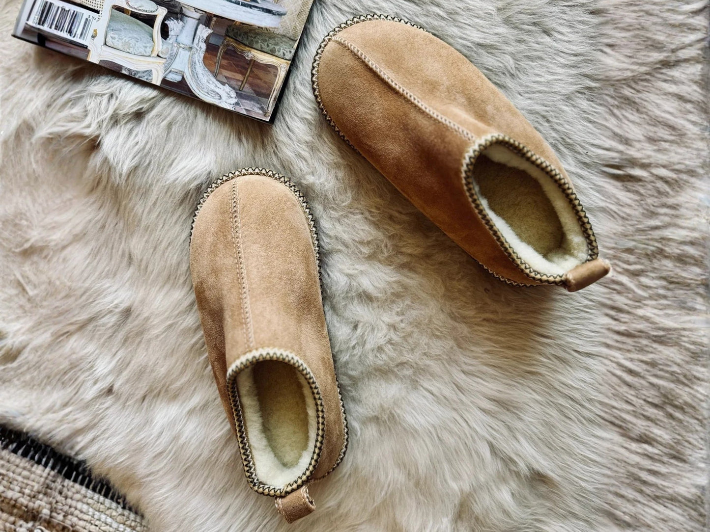 Women's Brooksie Sheepskin Slippers - Beige - Euro Shoe House