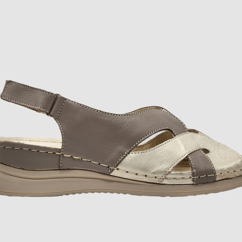 Women's Calliope Leather Sandals - Beige - Euro Shoe House
