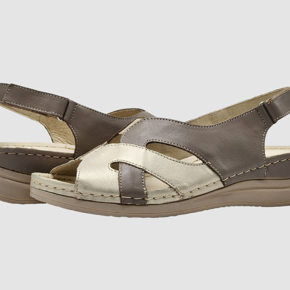 
                  
                    Women's Calliope Leather Sandals - Beige - Euro Shoe House
                  
                