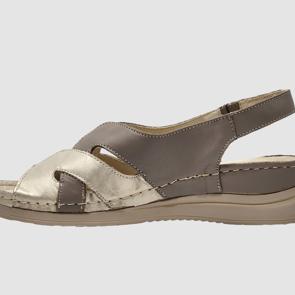 Women's Calliope Leather Sandals - Beige - Euro Shoe House