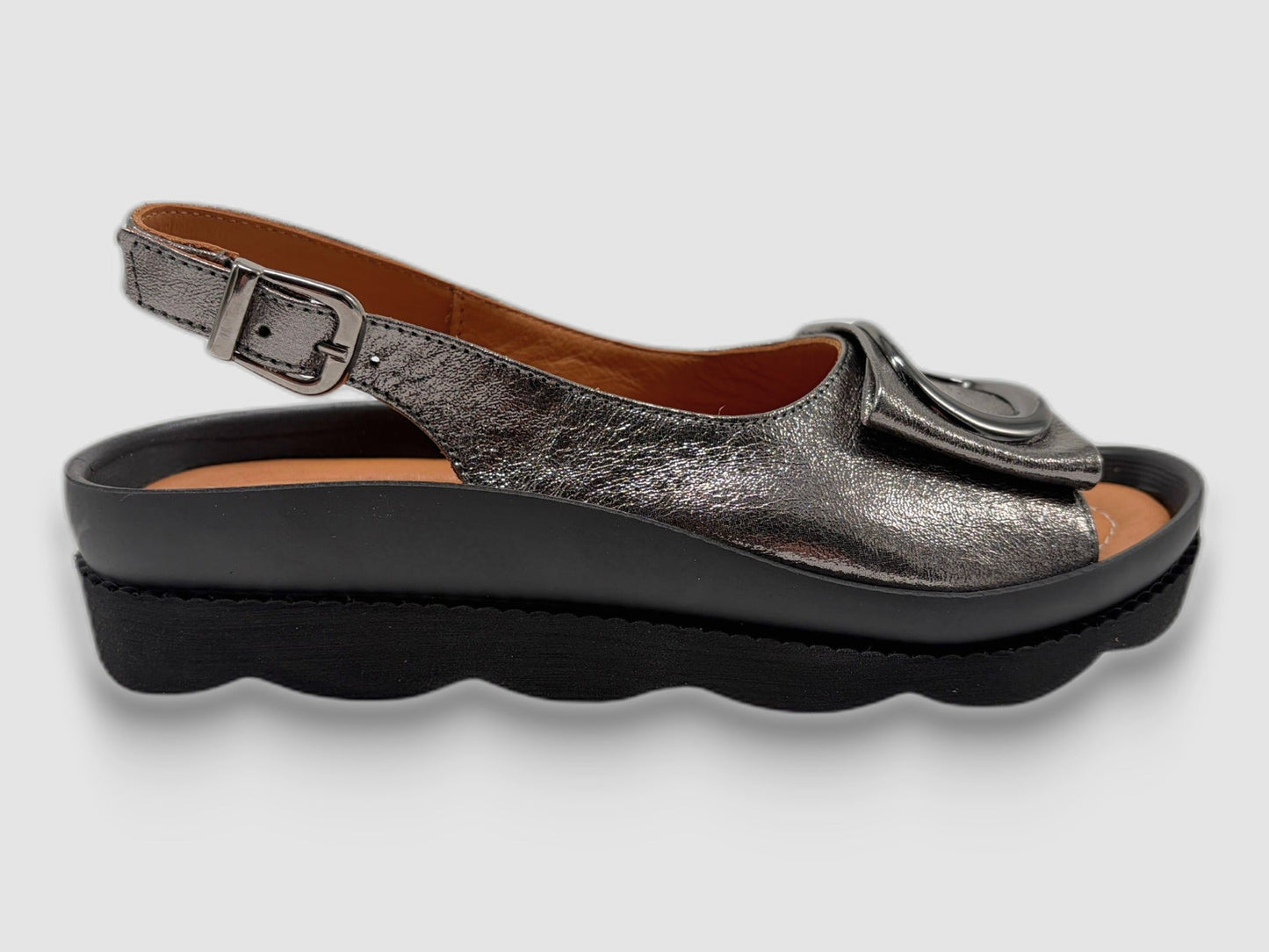 Women's Celia Leather Sandals - Silver - Euro Shoe House