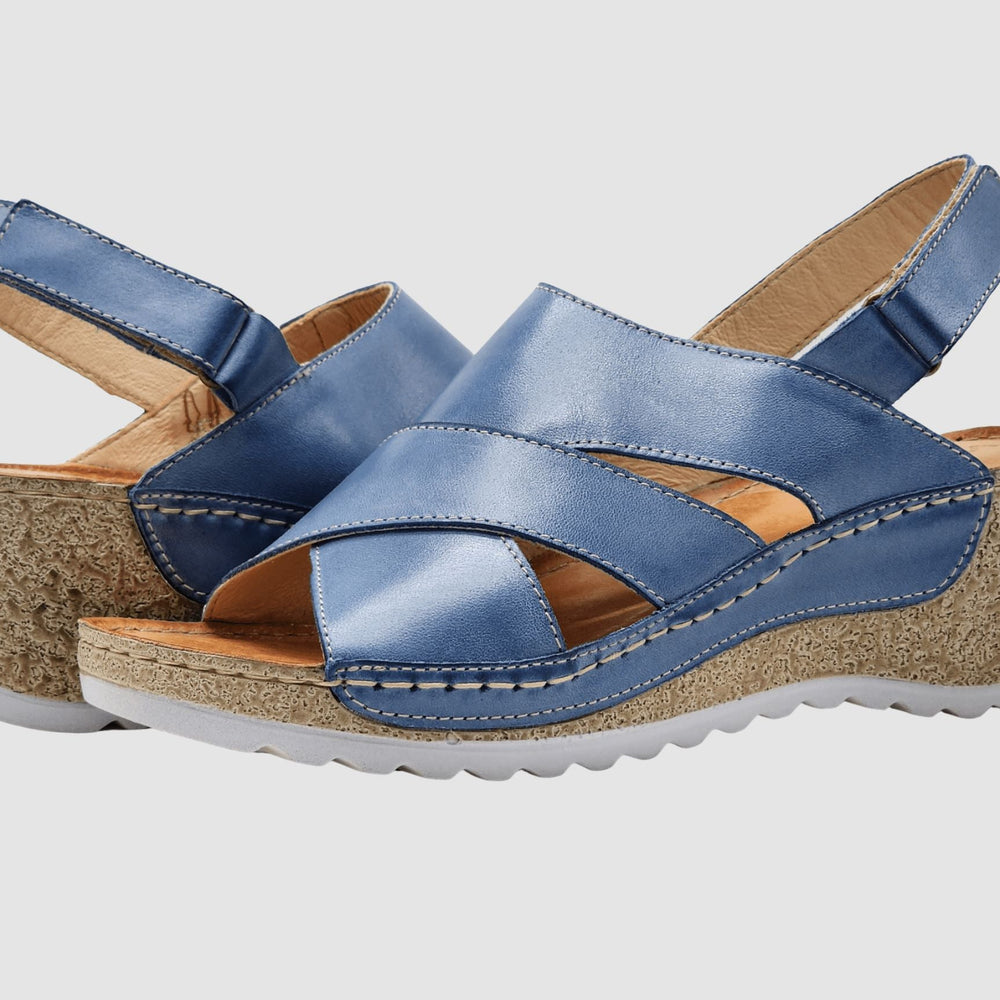 
                  
                    Women's Elara Wedge Sandals - Blue - Euro Shoe House
                  
                