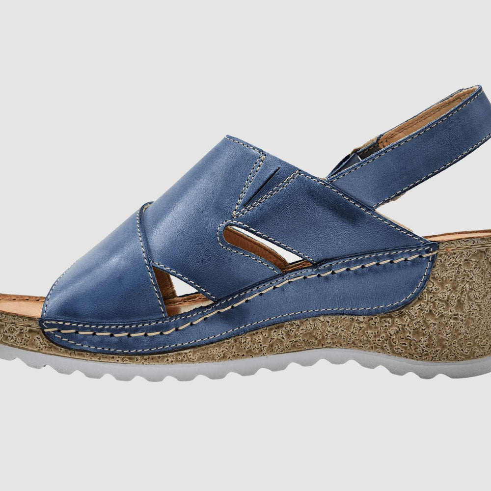 Women's Elara Wedge Sandals - Blue - Euro Shoe House