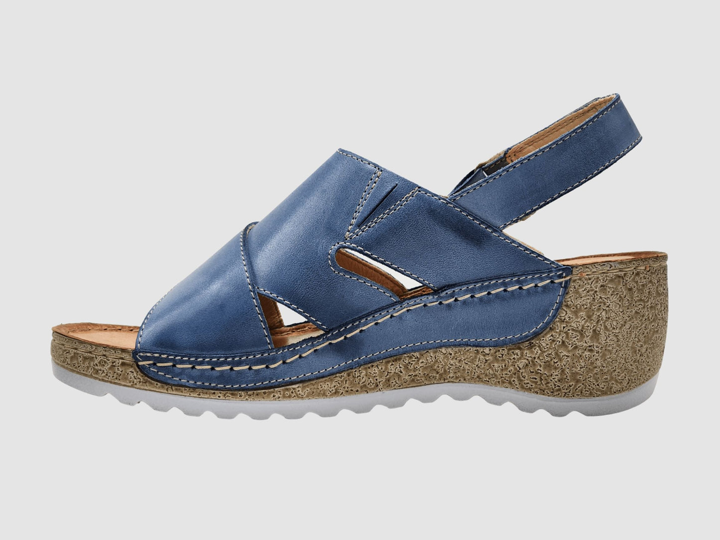Women's Elara Wedge Sandals - Blue - Euro Shoe House