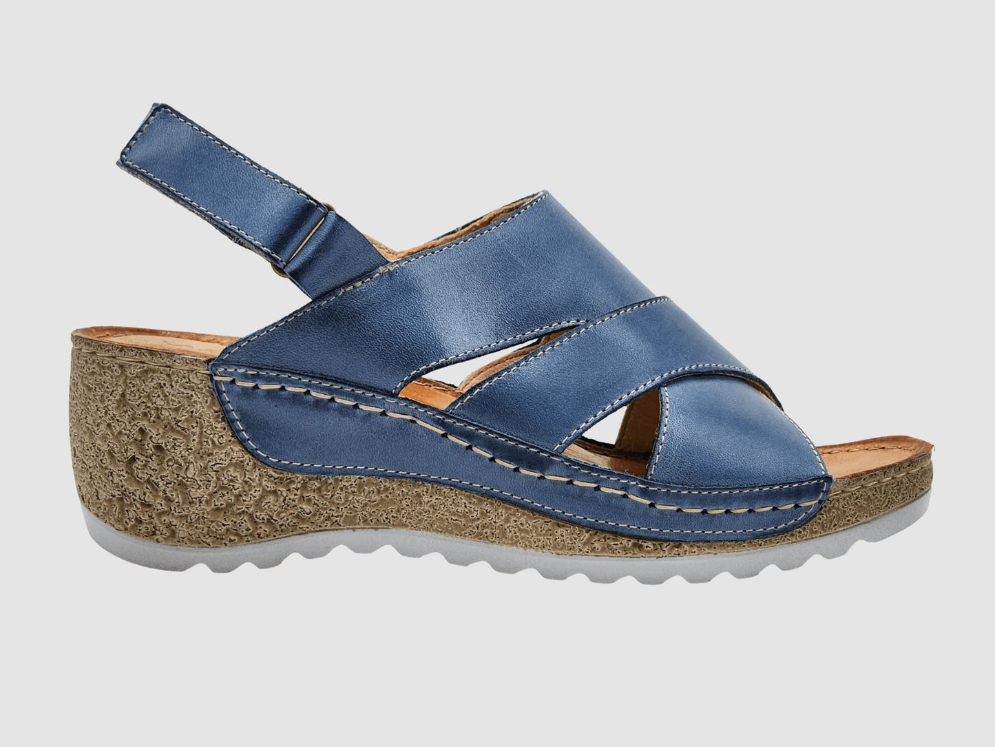 Women's Elara Wedge Sandals - Blue - Euro Shoe House