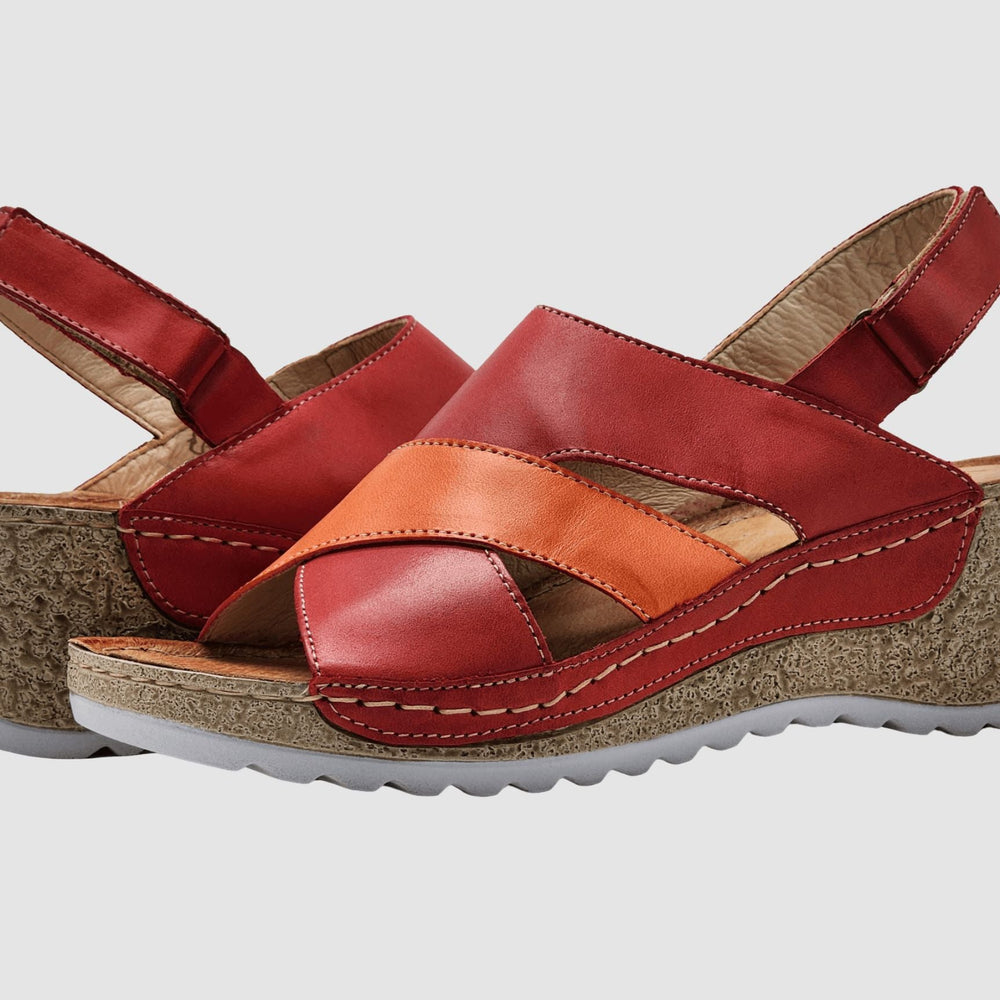 
                  
                    Women's Elara Wedge Sandals - Red - Euro Shoe House
                  
                