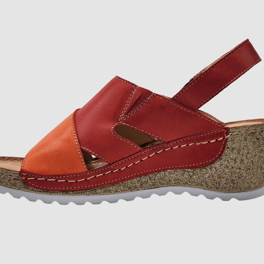Women's Elara Wedge Sandals - Red - Euro Shoe House