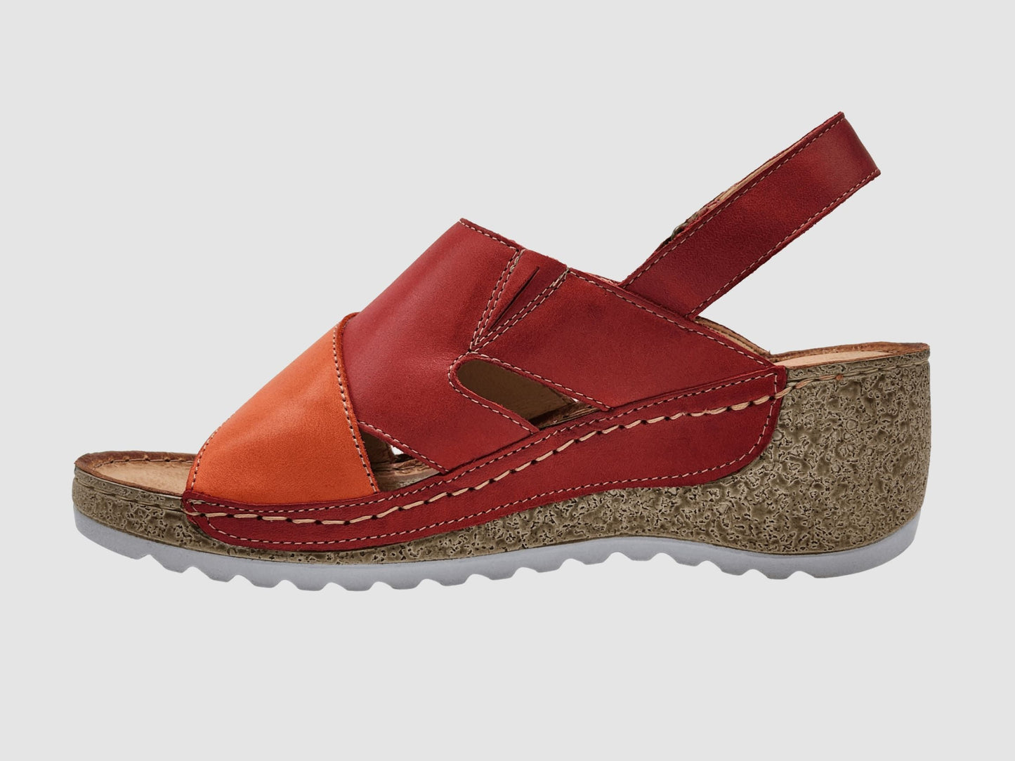 Women's Elara Wedge Sandals - Red - Euro Shoe House