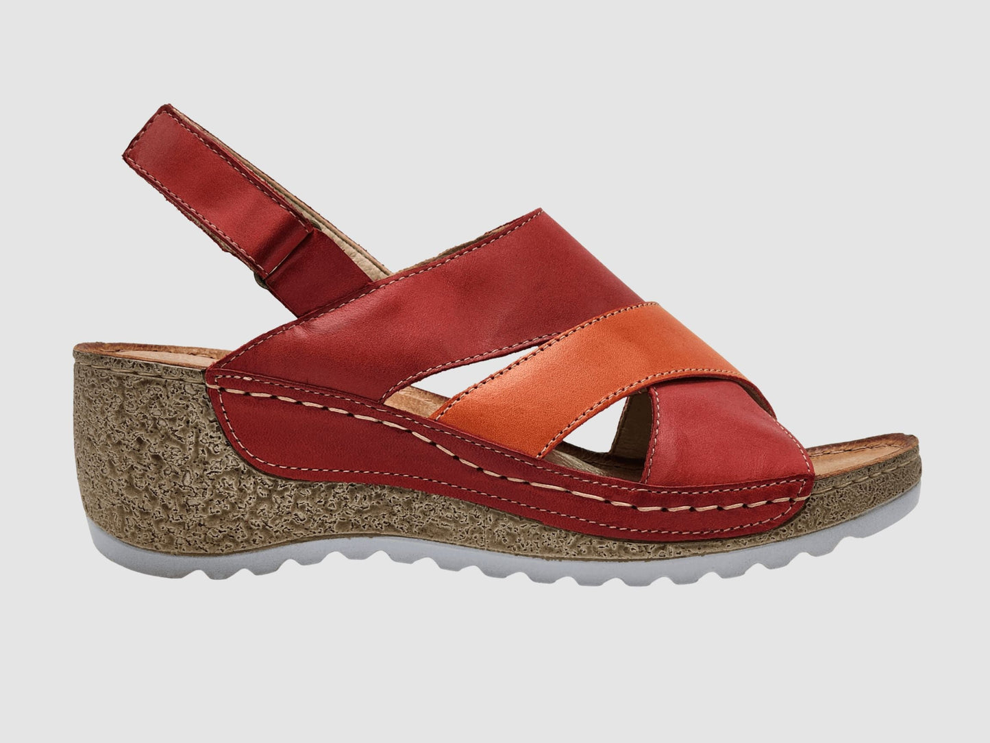 Women's Elara Wedge Sandals - Red - Euro Shoe House