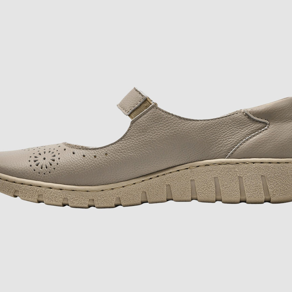 Women's Elowen Leather Mary Jane - Beige - Euro Shoe House
