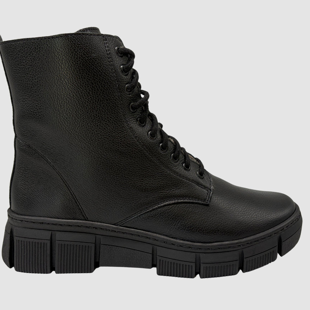 Women's Ember Leather Boots - Black - Euro Shoe House