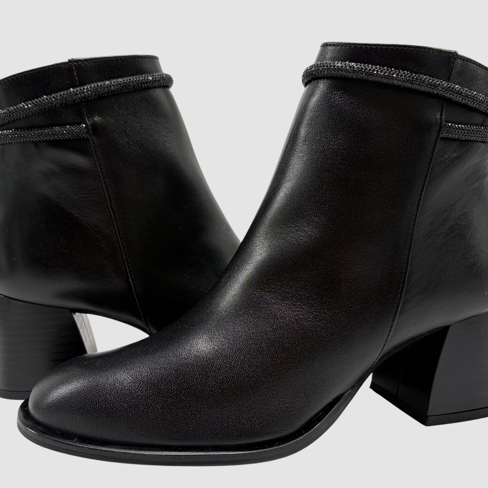 
                  
                    Women's Emina Leather Booties - Black - Euro Shoe House
                  
                