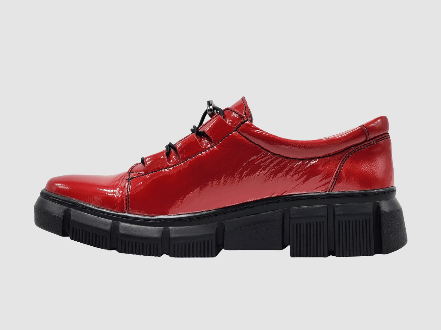 Women's Eris Leather Sneaker - Red - Euro Shoe House