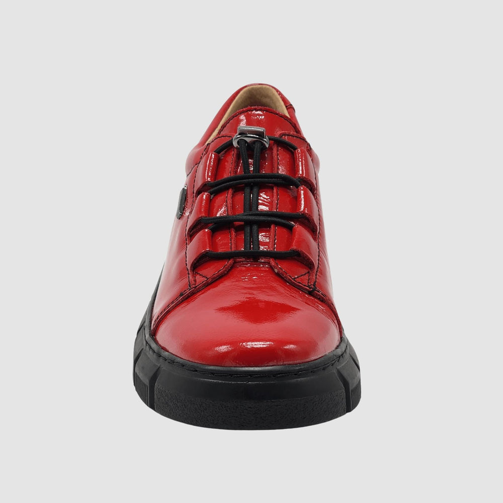 
                  
                    Women's Eris Leather Sneaker - Red - Euro Shoe House
                  
                